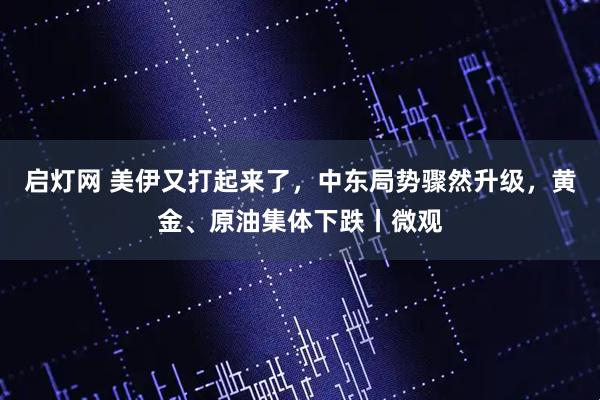 启灯网 美伊又打起来了，中东局势骤然升级，黄金、原油集体下跌丨微观